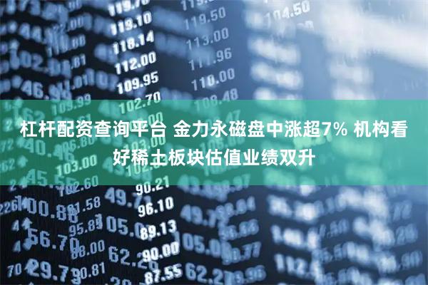 杠杆配资查询平台 金力永磁盘中涨超7% 机构看好稀土板块估值业绩双升